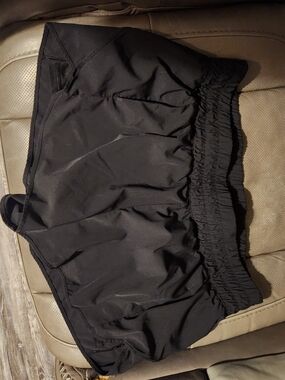 Black Elastic Waist Active Shorts
